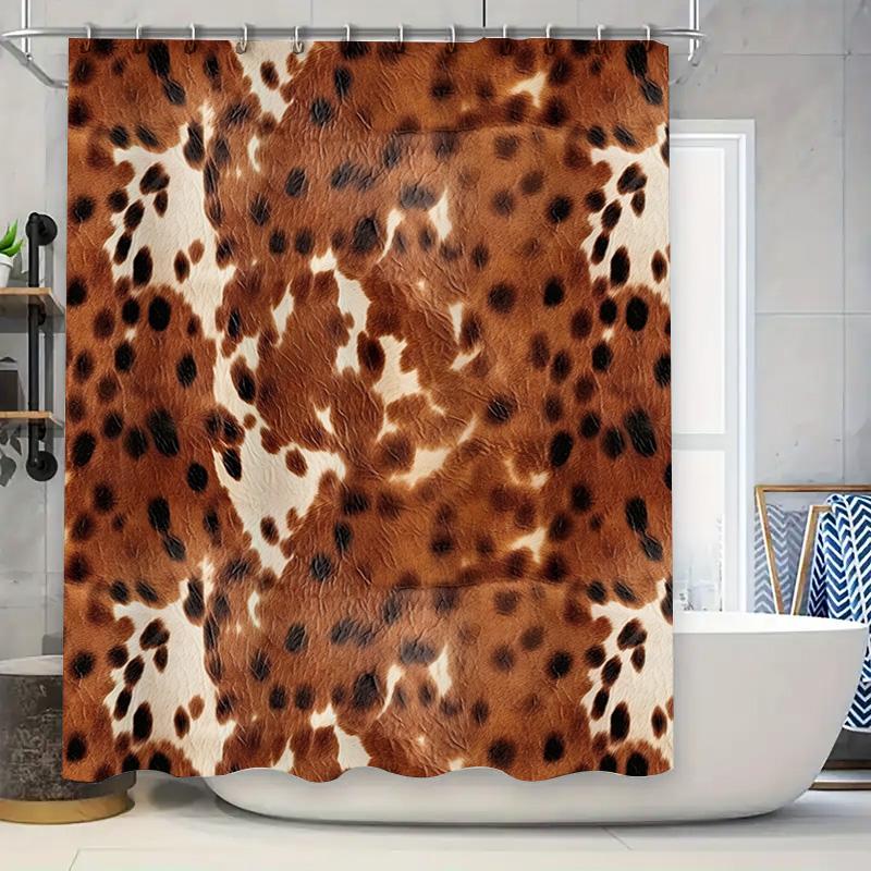 Animal Print Shower Curtain White And Brown Leopard Design For Bathroom Decor Waterproof Bath Mat Set With 12 Hook Rings (B) W60H190(CM)-1 Pcs
Animal Print Shower Curtain White And Brown Leopard Design For Bathroom Decor Waterproof Bath Mat Set With 12 Hook Rings (B) W60H190(CM)-1 Pcs