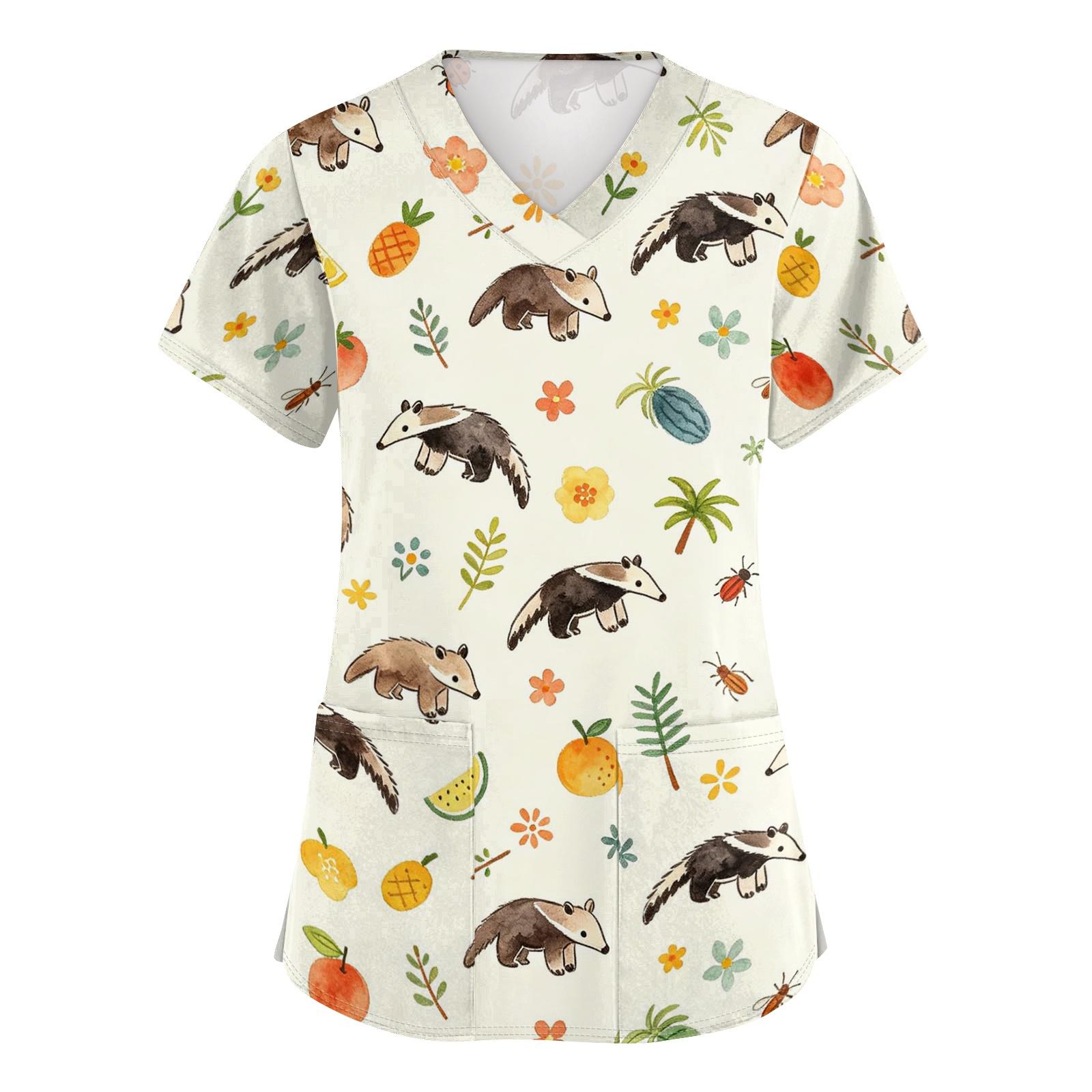 Women s V Neck Short Sleeve Work Top with Pockets Animal Print Medical Scrub Shirt for Healthcare Professionals Comfortable Fit Durable Fabric XXXXXL бежевый
Women s V Neck Short Sleeve Work Top with Pockets Animal Print Medical Scrub Shirt for Healthcare Professionals Comfortable Fit Durable Fabric XXXXXL бежевый