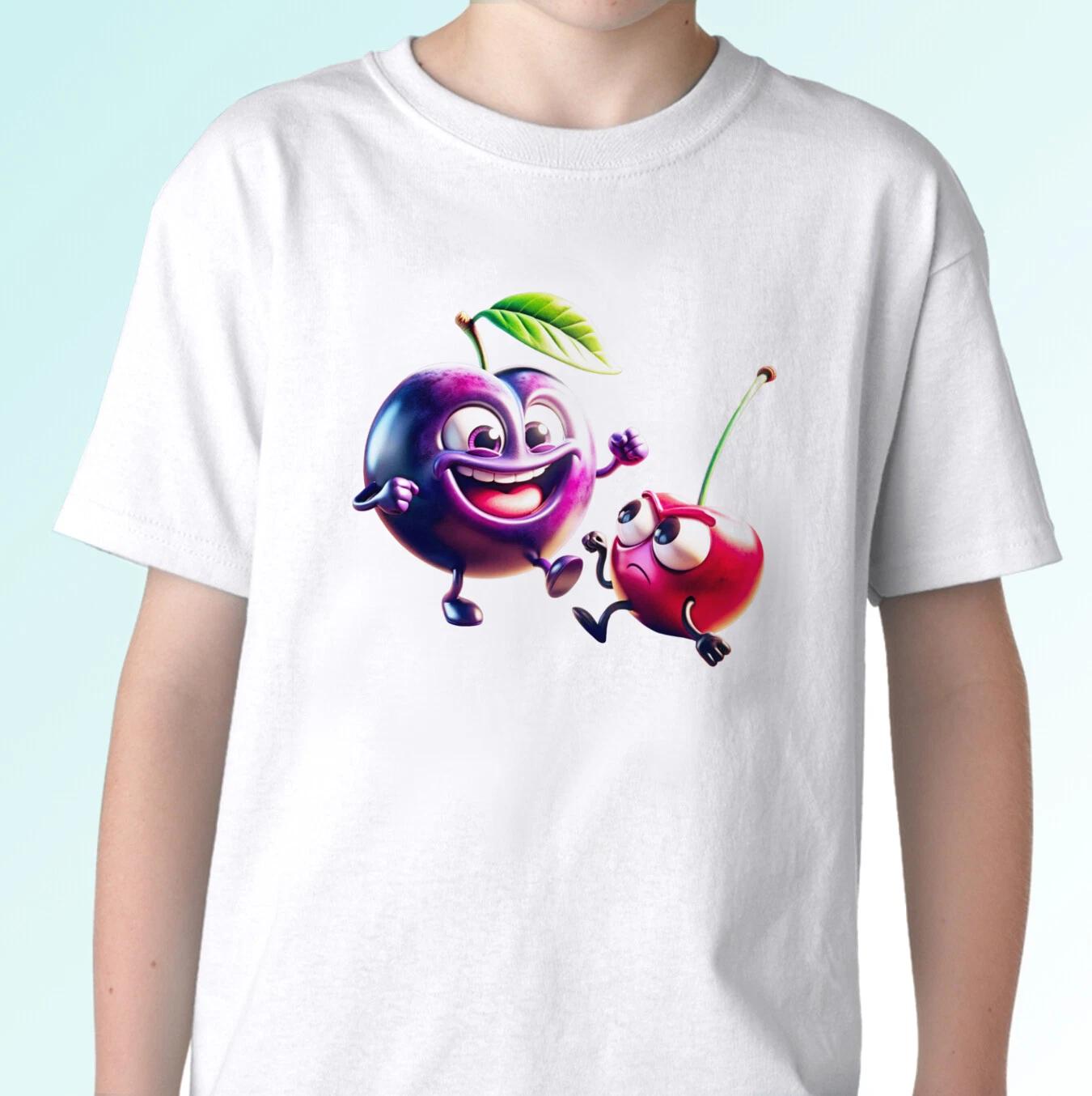 Plum vs Cherry kids boys T-Shirt fight funny vegan art gift s s kids baby sizes 110
Plum vs Cherry kids boys T-Shirt fight funny vegan art gift s s kids baby sizes 110