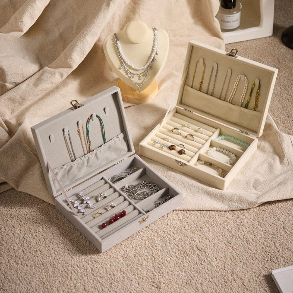 Divided Double-layer Jewelry Box Multi-grids Travel Jewelry Case Portable Necklace Organizer Ring Style 1
Divided Double-layer Jewelry Box Multi-grids Travel Jewelry Case Portable Necklace Organizer Ring Style 1