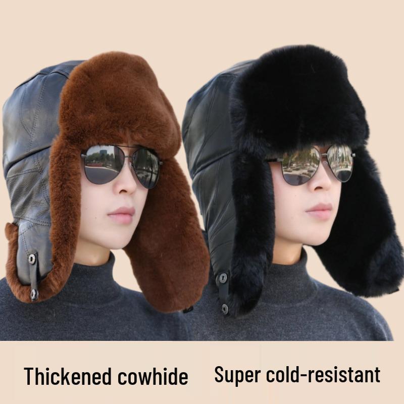 Cowhide Lei Feng Winter Hat - Windproof, Warm, with Ear Protection and Fleece Lining коричневий
Cowhide Lei Feng Winter Hat - Windproof, Warm, with Ear Protection and Fleece Lining коричневий