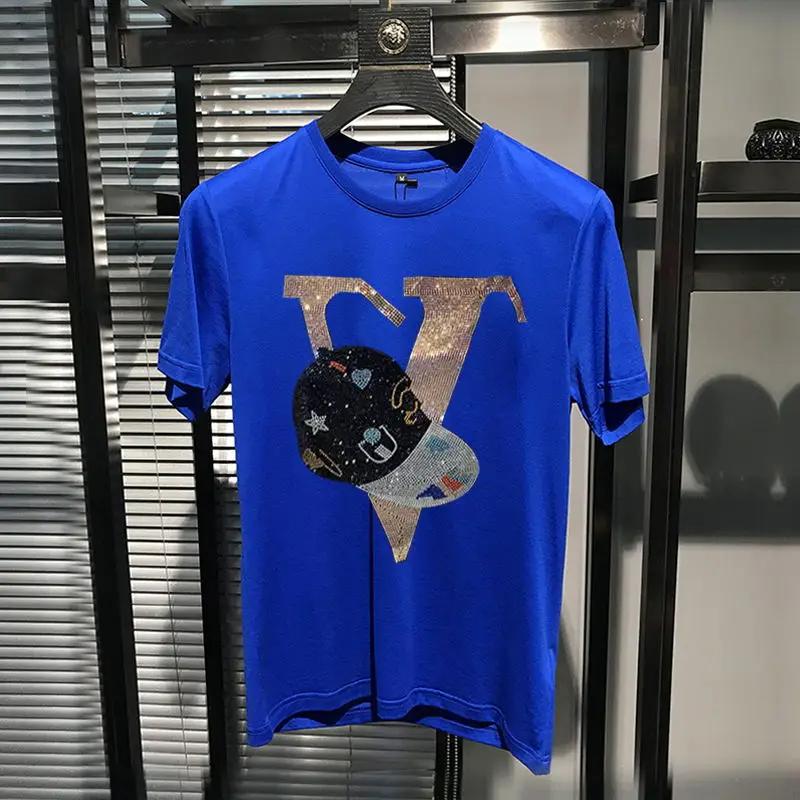 Футболка унисекс летняя большого размера в стиле хип-хоп, персонализированная, парикмахерская, уличная, мультяшная, модная, трендовая, с коротким рукавом, с бриллиантами S