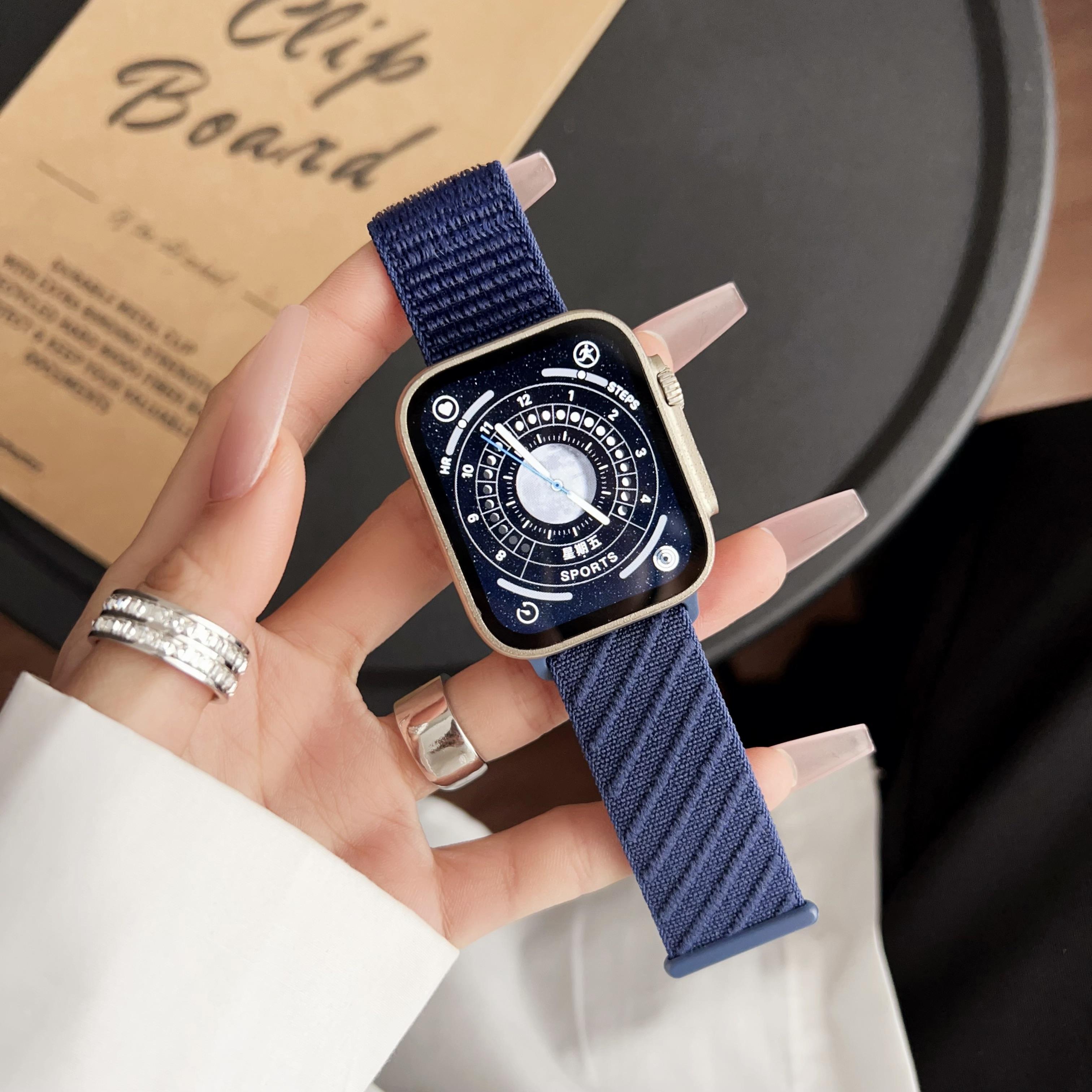 Watch Band for Apple Watch Series 10 Ultra 9 8 7 SE 6 5 4 3 2 1 46mm 49mm 45mm 44mm 42mm Diagonal Stripes Adjustable Nylon Strap Titanium Grey
Watch Band for Apple Watch Series 10 Ultra 9 8 7 SE 6 5 4 3 2 1 46mm 49mm 45mm 44mm 42mm Diagonal Stripes Adjustable Nylon Strap Titanium Grey