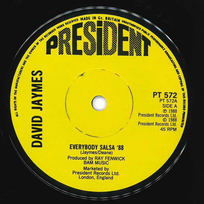 7inch Record DAVID JAYMES - Everybody Salsa 88 PT572 President Recor 1988 UK Dance & Electronica Used
7inch Record DAVID JAYMES - Everybody Salsa 88 PT572 President Recor 1988 UK Dance & Electronica Used