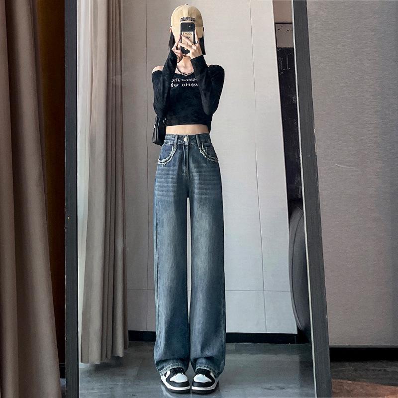 High-Waisted Fleece-Lined Wide-Leg Jeans for Women - Tall, Retro, Thickened, Warm, Straight-Leg, Autumn/Winter Style. Extra Large
High-Waisted Fleece-Lined Wide-Leg Jeans for Women - Tall, Retro, Thickened, Warm, Straight-Leg, Autumn/Winter Style. Extra Large