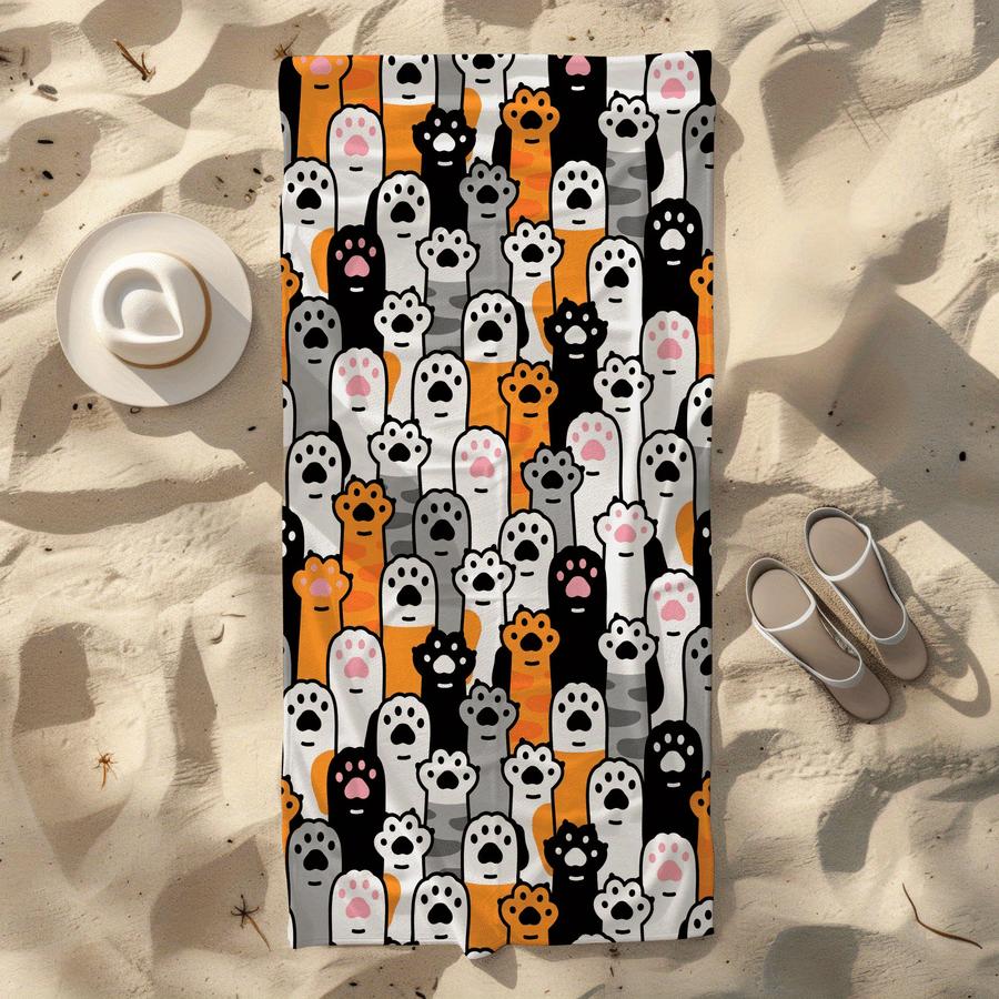 Vibrant Cat Dog Print Beach Towel, Playful Cartoon Design Quick Dry Absorbent Microfiber for Pool Camping Bathing Travel W30*H60(CM)
Vibrant Cat Dog Print Beach Towel, Playful Cartoon Design Quick Dry Absorbent Microfiber for Pool Camping Bathing Travel W30*H60(CM)