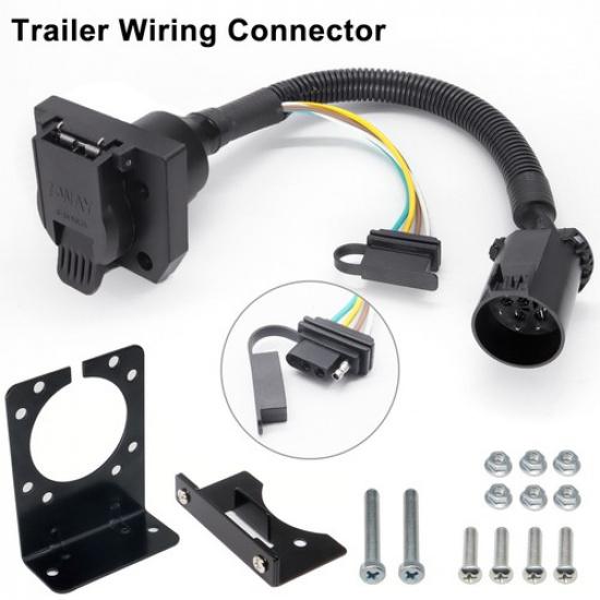 7 Way Blade 4Pin Flat Trailer Wiring Harness Connector Adapter Mounting Bracket
7 Way Blade 4Pin Flat Trailer Wiring Harness Connector Adapter Mounting Bracket