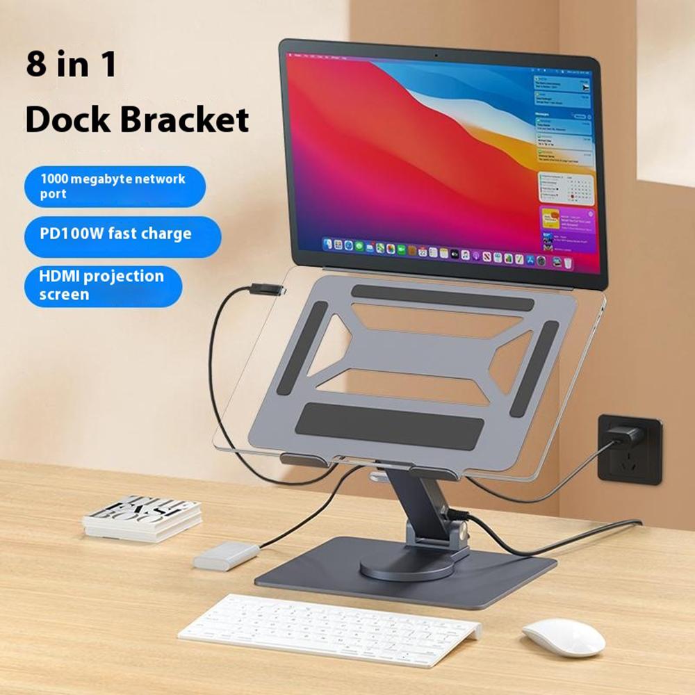 E17SU Pro Laptop Riser Stand Rotatable Desktop Bracket 8-in-1 USB Hub Docking Station Black
E17SU Pro Laptop Riser Stand Rotatable Desktop Bracket 8-in-1 USB Hub Docking Station Black