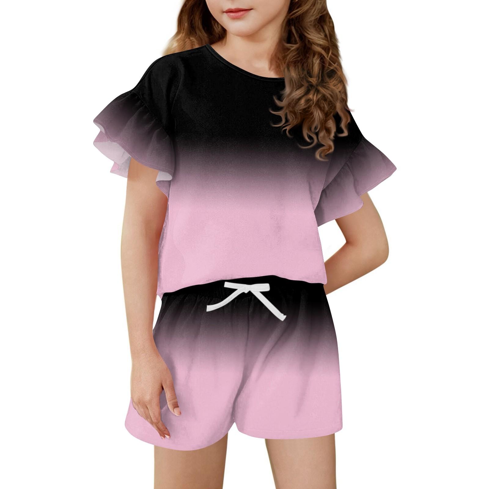 Girls Summer Outfit Ruffle Sleeve Top And Shorts Clothing Set Lightweight Casual Two Piece 150 рожевий
Girls Summer Outfit Ruffle Sleeve Top And Shorts Clothing Set Lightweight Casual Two Piece 150 рожевий