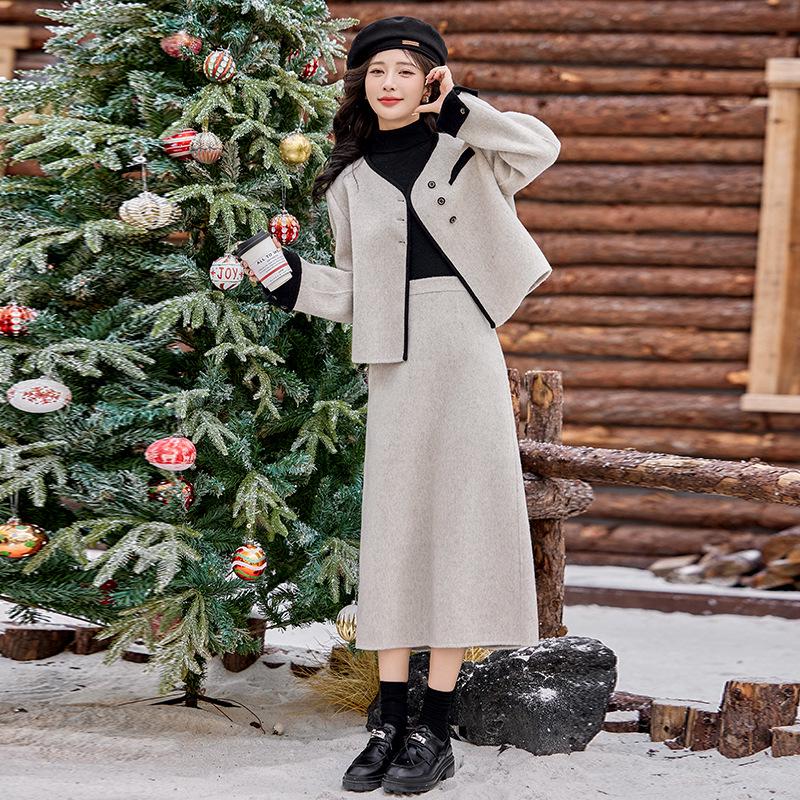 Women s Color Block Double-Faced Wool Coat & Midi Skirt Set - Autumn/Winter Fashion ZQ63. L (125-140 jin)
Women s Color Block Double-Faced Wool Coat & Midi Skirt Set - Autumn/Winter Fashion ZQ63. L (125-140 jin)