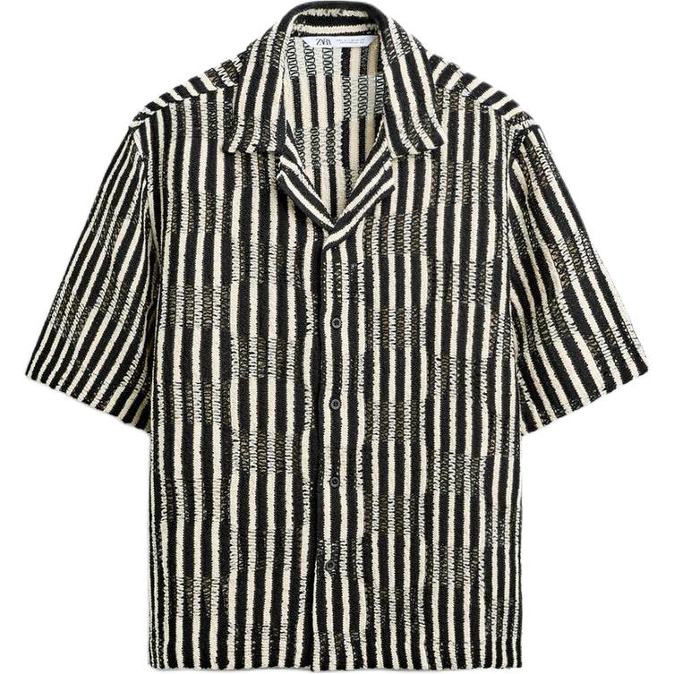 Zara Loose Striped Crochet Collar Short Sleeve Shirt Men shirts White Black 7505320-064 XL
Zara Loose Striped Crochet Collar Short Sleeve Shirt Men shirts White Black 7505320-064 XL