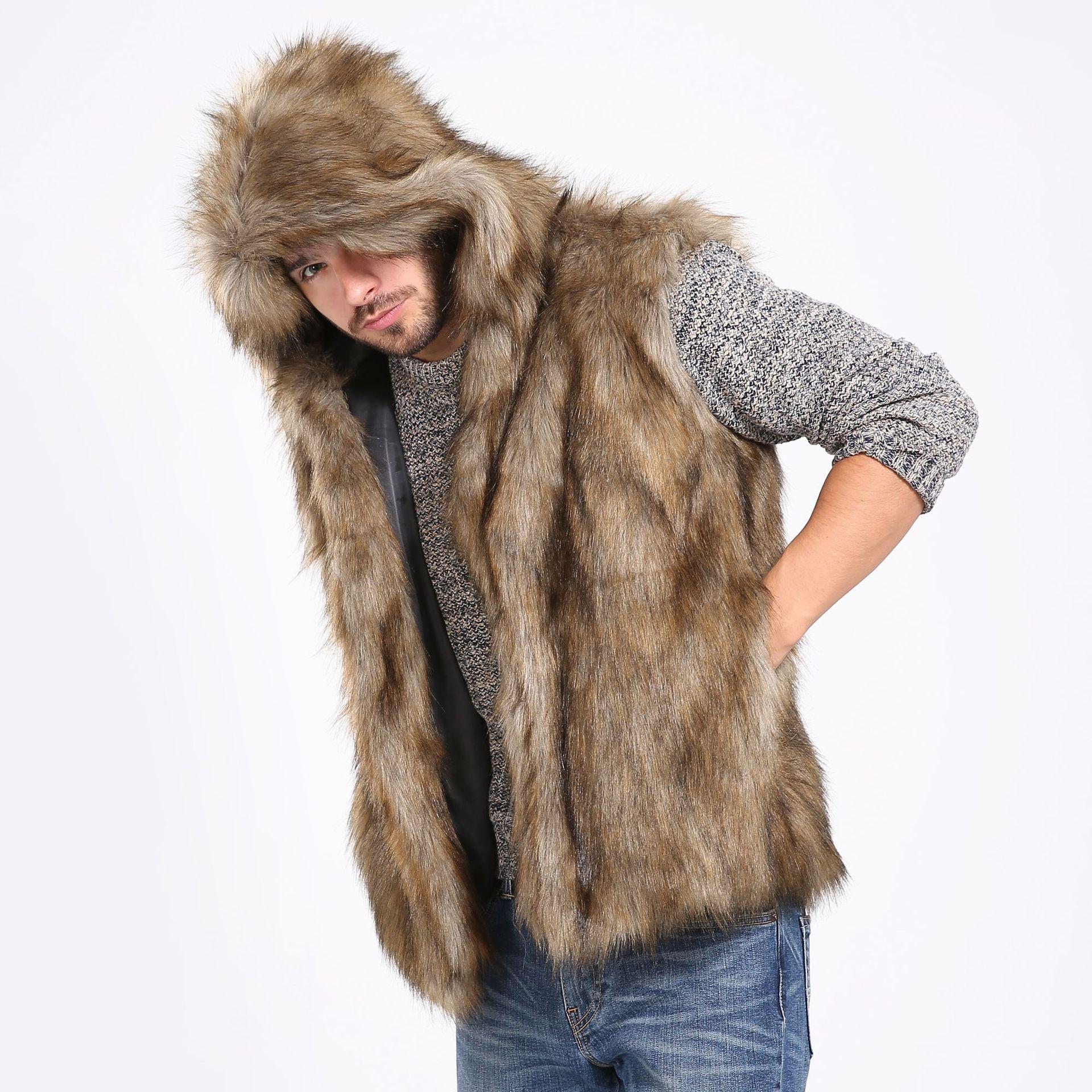 Men s Faux Fur Vest Hooded Gilet Warm Coat Jacket Winter Faux Fur Waistcoat Body Warmer Tops S
Men s Faux Fur Vest Hooded Gilet Warm Coat Jacket Winter Faux Fur Waistcoat Body Warmer Tops S