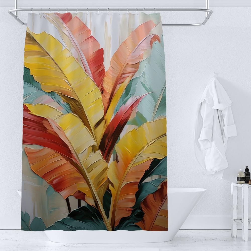 Watercolour Plant Palm Leaf Shower Curtain Print Nordic Minimalist Polyster Bathroom Curtains Home Decor Curtain With Hooks W60H190(CM)-1 Pcs
Watercolour Plant Palm Leaf Shower Curtain Print Nordic Minimalist Polyster Bathroom Curtains Home Decor Curtain With Hooks W60H190(CM)-1 Pcs