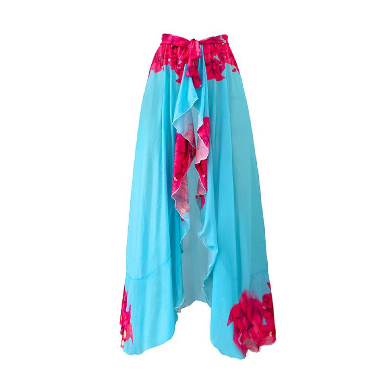 European and American Holiday Floral Print Beach Skirt 22087195 Small небо синє кольору
European and American Holiday Floral Print Beach Skirt 22087195 Small небо синє кольору