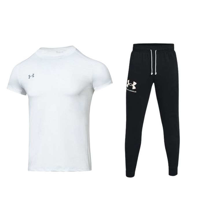 Under Armour Однотонный свитер с круглым вырезом, короткими рукавами, логотипом бренда и длинными брюками средней посадки, повседневный спортивный комплект 23500506-100+1361642-001 M
Under Armour Однотонный свитер с круглым вырезом, короткими рукавами, логотипом бренда и длинными брюками средней посадки, повседневный спортивный комплект 23500506-100+1361642-001 M