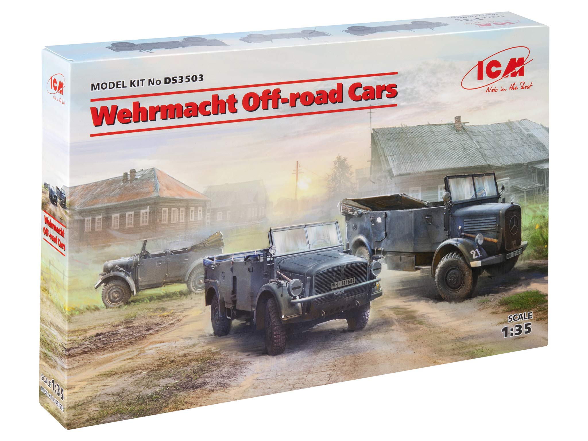 ICM 1/35 Scale German Wehrmacht Vehicle Set (Kfz.1 Horch 108 Typ 40 L1500A) Plastic Model Kit DS3503
ICM 1/35 Scale German Wehrmacht Vehicle Set (Kfz.1 Horch 108 Typ 40 L1500A) Plastic Model Kit DS3503