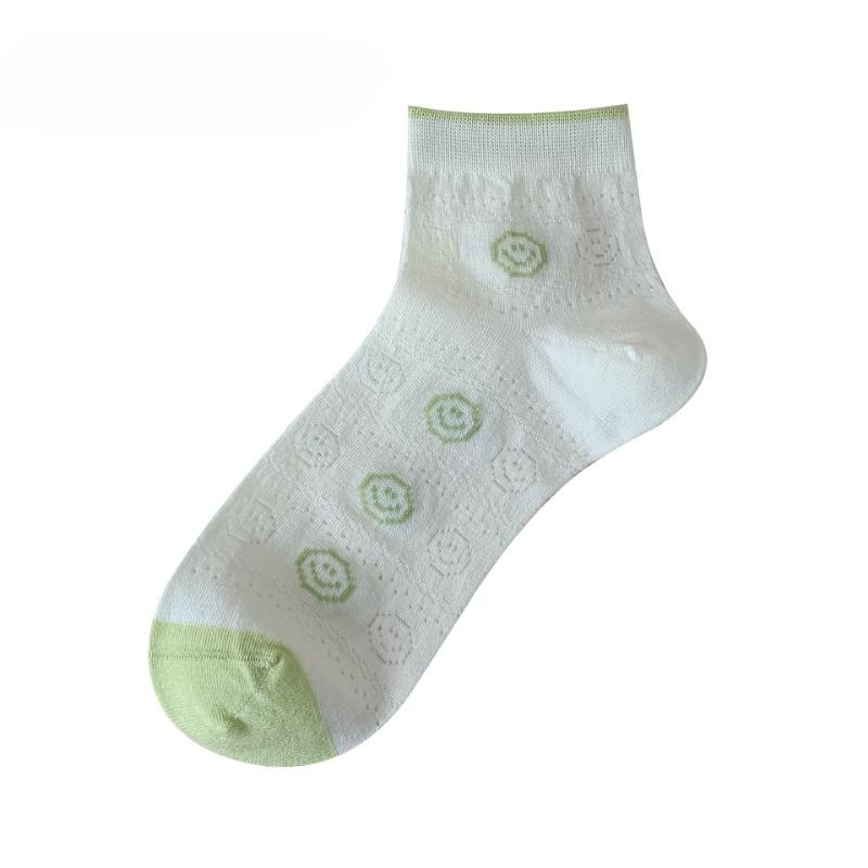 Женские тонкие носки на весну и лето, маленькие, свежие и удобные, с кружевом и смайликом, дышащие, полые, бесшовные 1 pair
Женские тонкие носки на весну и лето, маленькие, свежие и удобные, с кружевом и смайликом, дышащие, полые, бесшовные 1 pair