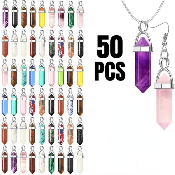 Mutilcolor 50 PCS Драгоценный камень Пуля Медитация Исцеление Остроконечная чакра Хрустальные каменные подвески для изготовления украшений ожерелья
Mutilcolor 50 PCS Драгоценный камень Пуля Медитация Исцеление Остроконечная чакра Хрустальные каменные подвески для изготовления украшений ожерелья