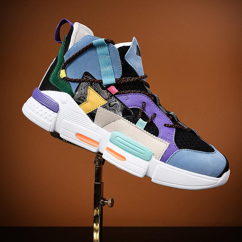 New spring and summer men s fly-woven breathable mesh high-top board shoes color matching fashion week color casual sports shoes 39
New spring and summer men s fly-woven breathable mesh high-top board shoes color matching fashion week color casual sports shoes 39