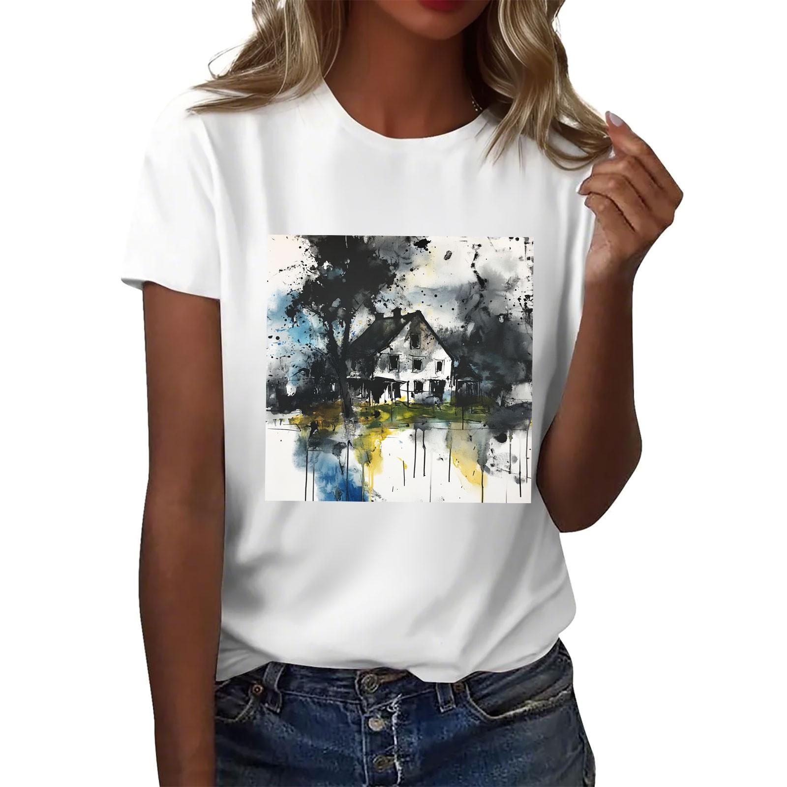 Женская повседневная футболка с круглым вырезом и короткими рукавами с принтом L чёрный
Женская повседневная футболка с круглым вырезом и короткими рукавами с принтом L чёрный