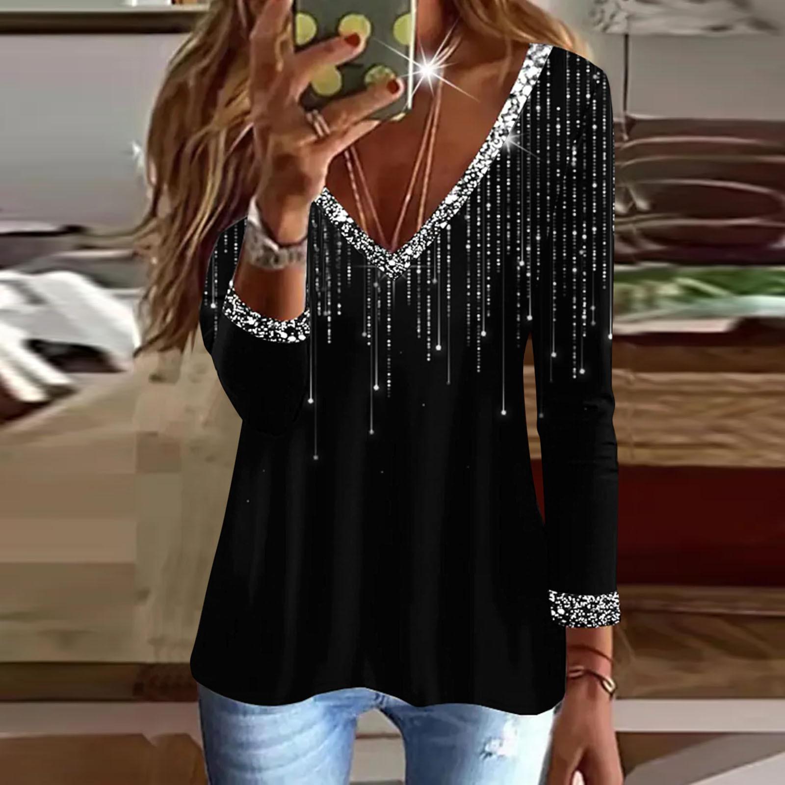 Модні жіночі блузки з блискітками Осінній одяг Повсякденні топи з довгими рукавами Жіночі сорочки з 3d-принтом Вільні туніки Футболки Пуловери Блузки 6XL
Модні жіночі блузки з блискітками Осінній одяг Повсякденні топи з довгими рукавами Жіночі сорочки з 3d-принтом Вільні туніки Футболки Пуловери Блузки 6XL