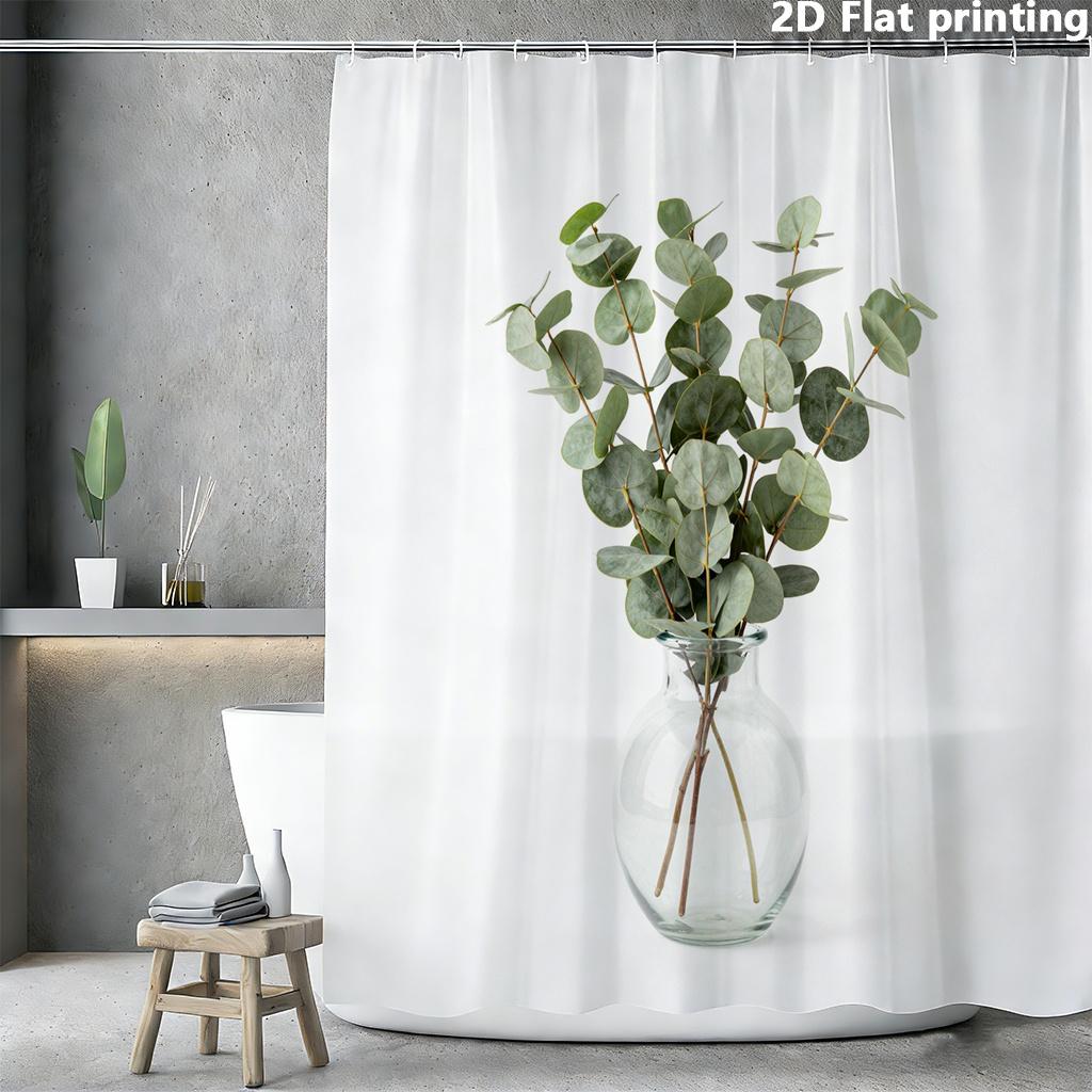 Eucalyptus Leaf Shower Curtain 1Pc Polyester 2D Flat Print 70.8X70.8 Realistic Greenery In Glass Vase On White Base W60H190(CM)-1 Pcs
Eucalyptus Leaf Shower Curtain 1Pc Polyester 2D Flat Print 70.8X70.8 Realistic Greenery In Glass Vase On White Base W60H190(CM)-1 Pcs