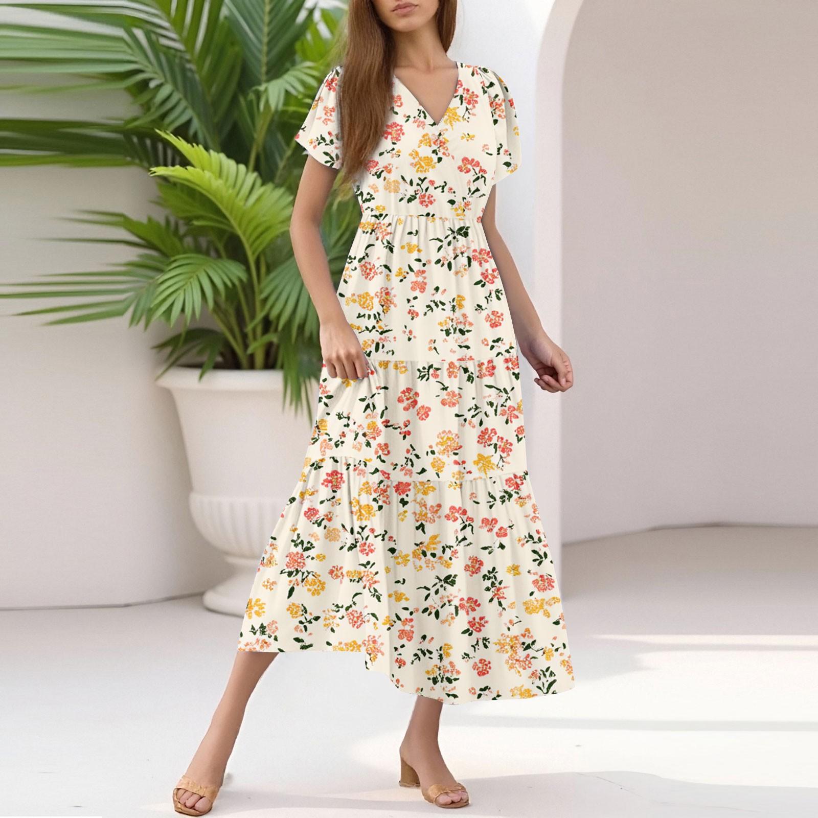 Ladies Summer Casual Fashion V-Neck Ruffle Sleeve Floral Print Midi Dress XL жовтий
Ladies Summer Casual Fashion V-Neck Ruffle Sleeve Floral Print Midi Dress XL жовтий
