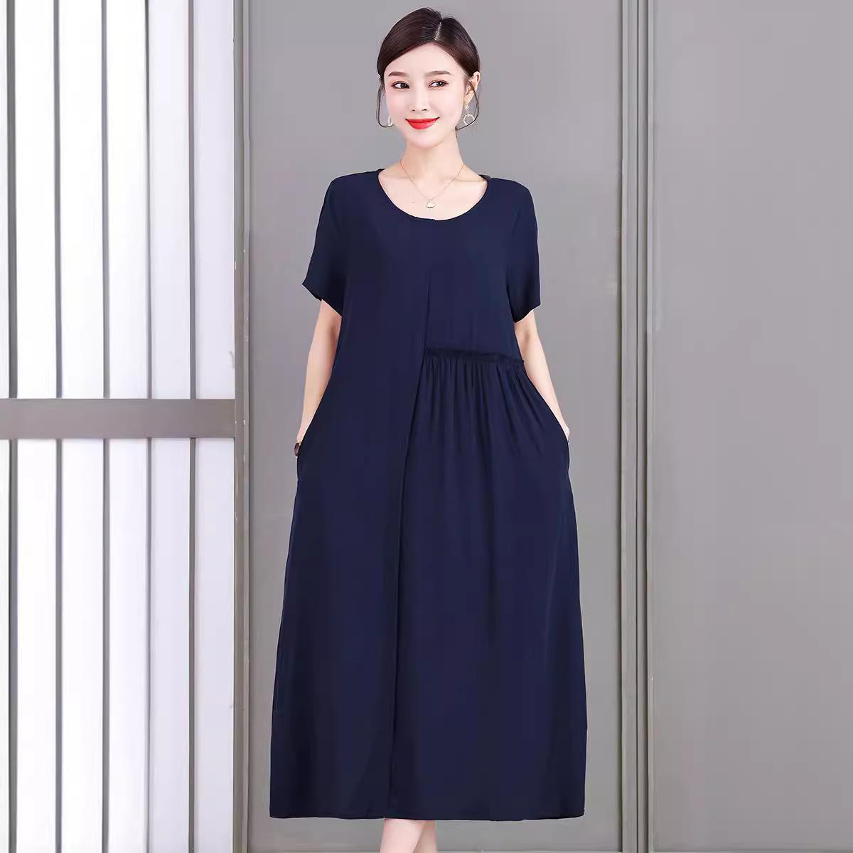 2024 Summer Cotton & Silk Slimming Over-the-Knee Dress - Elegant, Loose Fit, Solid Color 4XL
2024 Summer Cotton & Silk Slimming Over-the-Knee Dress - Elegant, Loose Fit, Solid Color 4XL
