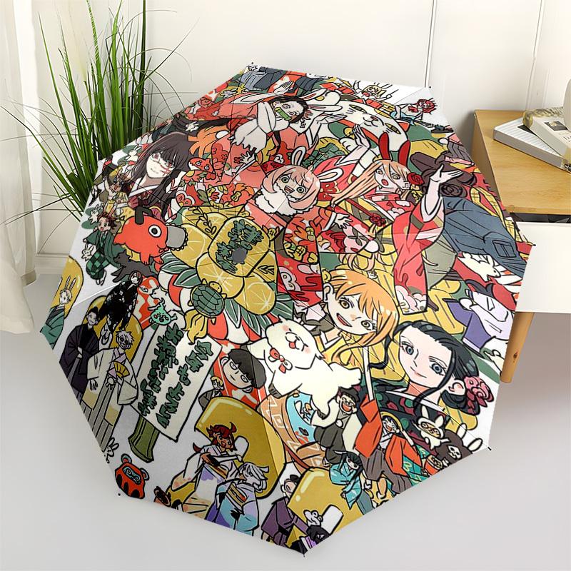 1pc Outdoor Umbrella with Japanese Characters and Festival Elements - Automatic Opening/Closing, Portable 3-Fold Design, 8-Rib Iron Frame - Perfe
1pc Outdoor Umbrella with Japanese Characters and Festival Elements - Automatic Opening/Closing, Portable 3-Fold Design, 8-Rib Iron Frame - Perfe