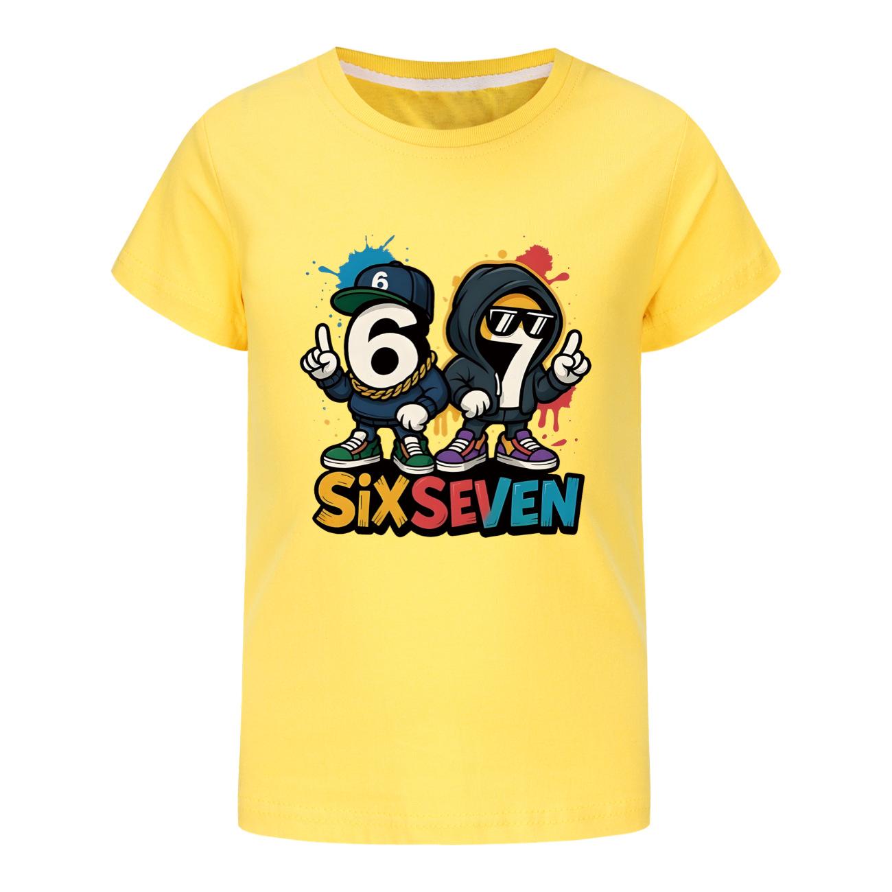 67six seven print summer short-sleeved T-shirt and trousers suit for middle-aged and older children 170
67six seven print summer short-sleeved T-shirt and trousers suit for middle-aged and older children 170