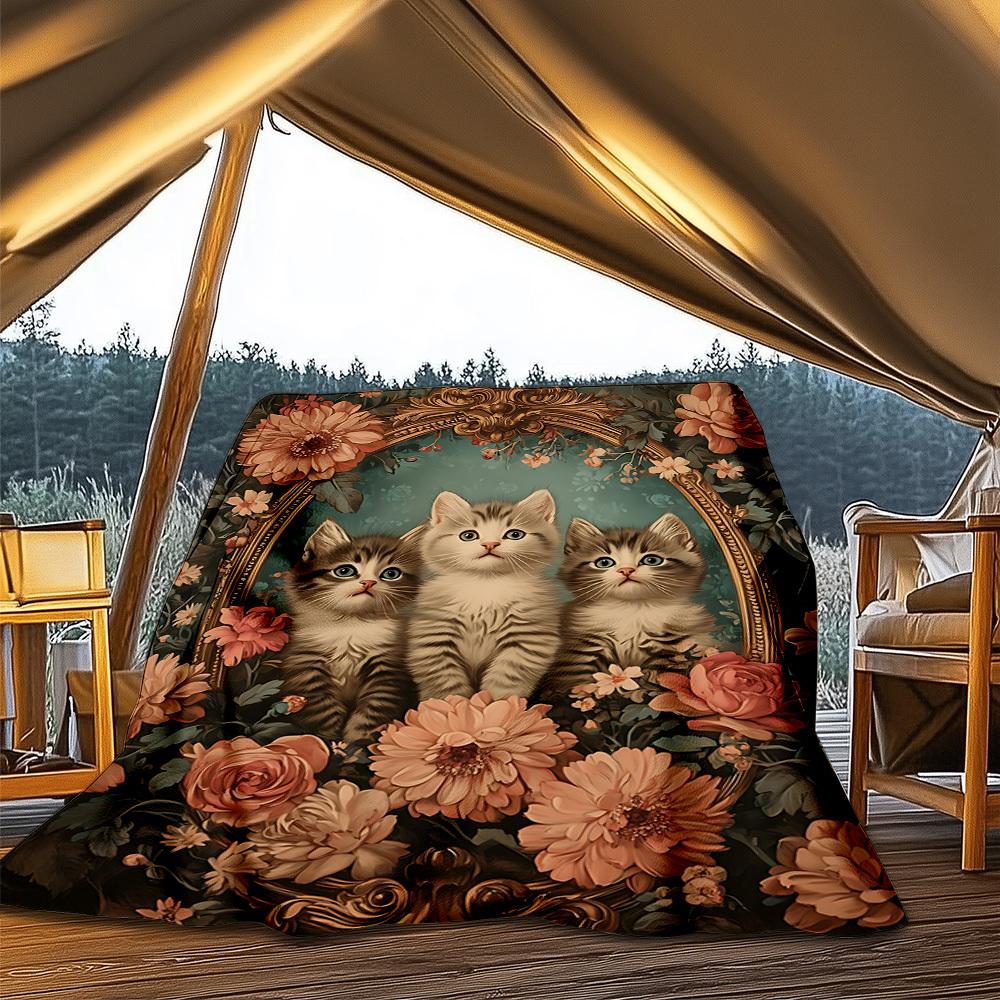 1pc Kitten Floral Ornament Outdoor Blanket - Lightweight Flannel Throw For Travel, Camping, Livingroom, Couch, Chair yy251114222 75x90cm
1pc Kitten Floral Ornament Outdoor Blanket - Lightweight Flannel Throw For Travel, Camping, Livingroom, Couch, Chair yy251114222 75x90cm