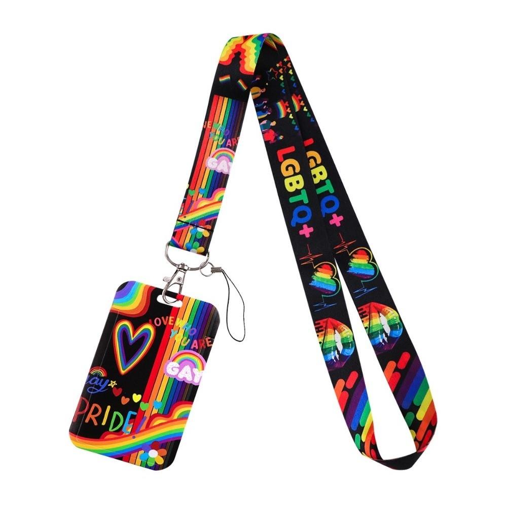 Creative Heart Shape Print Rainbow Lanyard Card Holder Versatile DIY Credential Holder Portable ID Card Cover Bus Pass Holder
Creative Heart Shape Print Rainbow Lanyard Card Holder Versatile DIY Credential Holder Portable ID Card Cover Bus Pass Holder