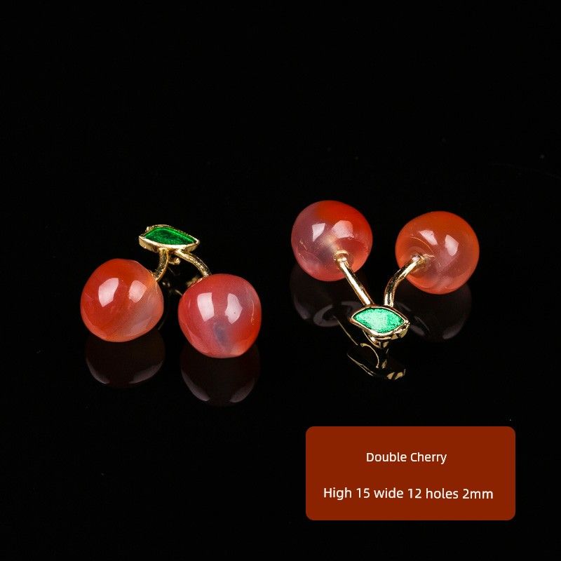 Yanyuan Agate Persimmon Safety Buckle Pendant Handmade DIY Accessories Fruit Trinkets Bracelet Necklace Gilded Gold Plated Double cherry/One
Yanyuan Agate Persimmon Safety Buckle Pendant Handmade DIY Accessories Fruit Trinkets Bracelet Necklace Gilded Gold Plated Double cherry/One