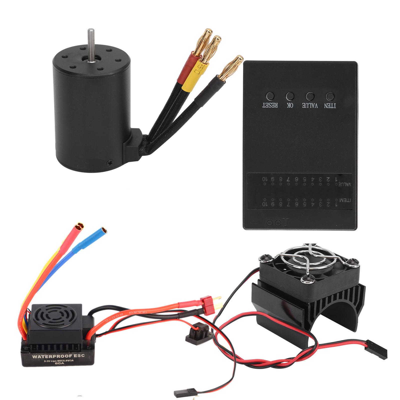 3650 3600KV Brushless Motor 60A ESC Programming Card Heat Sink Combo Set for 18 110 RC Car
3650 3600KV Brushless Motor 60A ESC Programming Card Heat Sink Combo Set for 18 110 RC Car