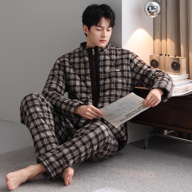 Pajamas Men S Winter Three-Layer Thickened Fleece Woven Cotton Padded Autumn And Winter Coral Fleece Winter Padded Jacket Loungewear 3XL
Pajamas Men S Winter Three-Layer Thickened Fleece Woven Cotton Padded Autumn And Winter Coral Fleece Winter Padded Jacket Loungewear 3XL