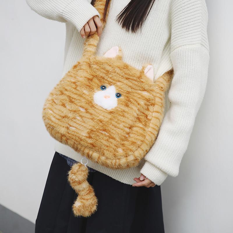 Cute plush cat messenger bag portable new female style girl soft cute fluffy large capacity shoulder bag хакі
Cute plush cat messenger bag portable new female style girl soft cute fluffy large capacity shoulder bag хакі