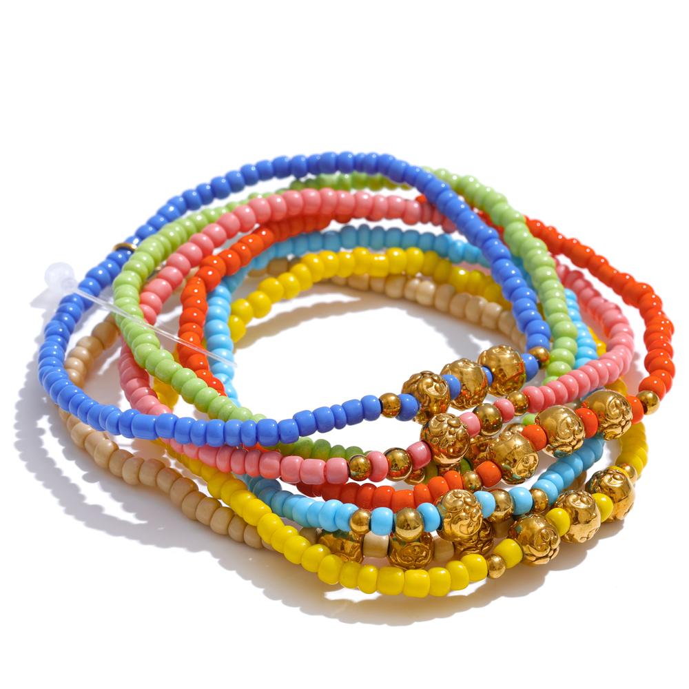 Yhpup Candy Colorful Bohemian Beads Layered Chain With Stacking Bracelet Bangle for Women Popular Fashion Handmade Jewelry Gift
Yhpup Candy Colorful Bohemian Beads Layered Chain With Stacking Bracelet Bangle for Women Popular Fashion Handmade Jewelry Gift