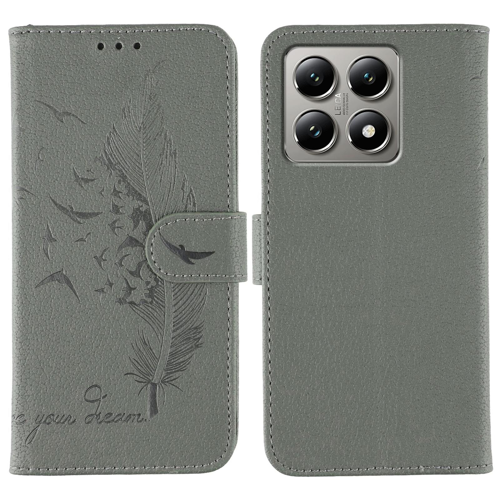 For Xiaomi 14T Pro Case Feather Imprint PU Leather Wallet Phone Cover Grey
For Xiaomi 14T Pro Case Feather Imprint PU Leather Wallet Phone Cover Grey