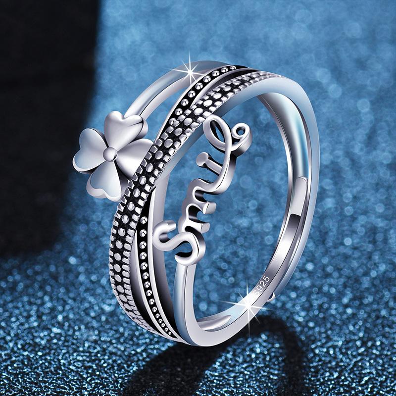 Женские регулируемые открытые кольца-улыбки с четырехлистным клевером one size
Женские регулируемые открытые кольца-улыбки с четырехлистным клевером one size