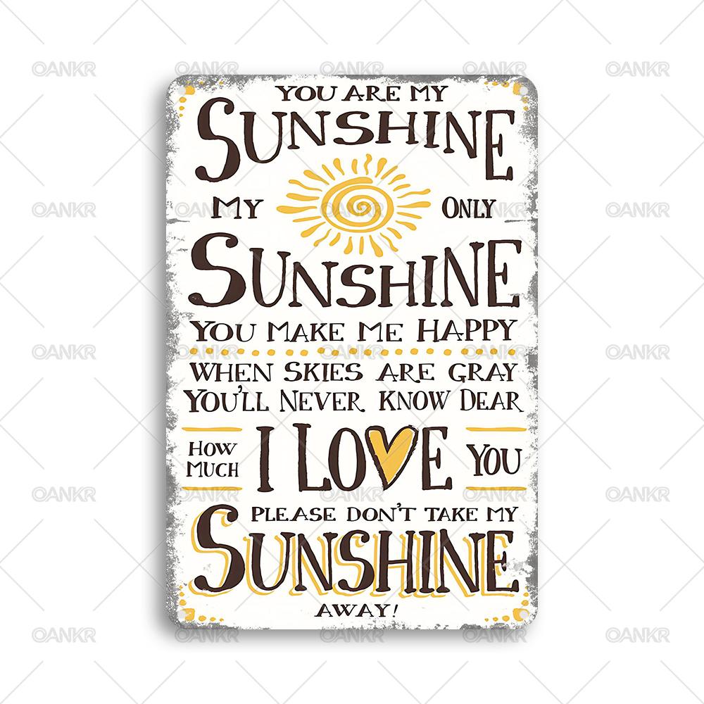 Vintage Garden Art Poster Metal Tin Sign You Are My Sunshine Posters Metal Signs for Backyard Bedroom Home Wall Decor Plaque 20x30cm(7.8x11.8inch)
Vintage Garden Art Poster Metal Tin Sign You Are My Sunshine Posters Metal Signs for Backyard Bedroom Home Wall Decor Plaque 20x30cm(7.8x11.8inch)