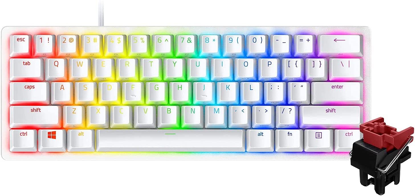 Razer Huntsman Mini Small Gaming Keyboard Mercury White Linear Optical Switch English US Layout Layout Optical Switch Ultra High Speed Operation білий
Razer Huntsman Mini Small Gaming Keyboard Mercury White Linear Optical Switch English US Layout Layout Optical Switch Ultra High Speed Operation білий