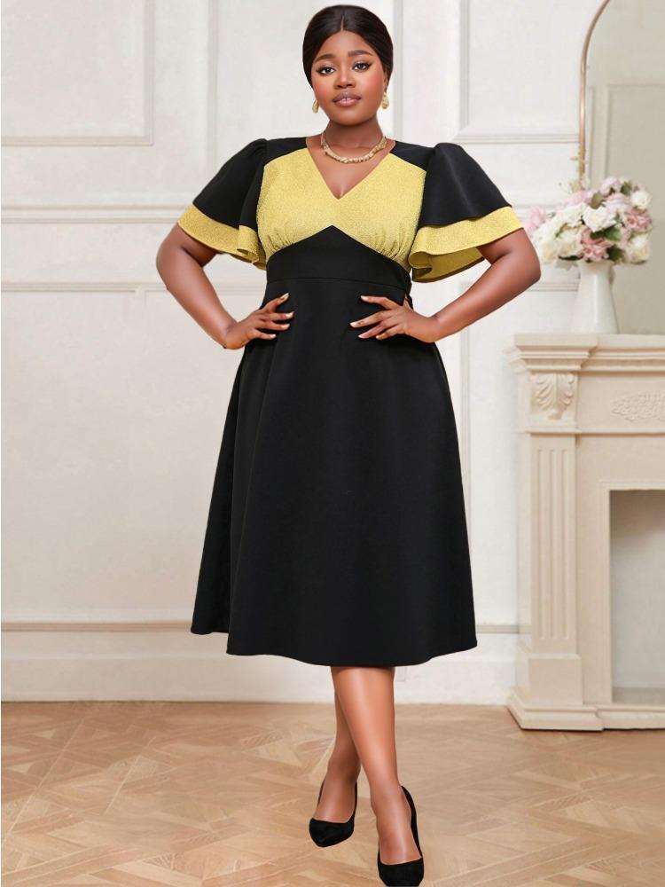 AOMEI Deep V Neck Grace Butterfly Sleeve Classic Short Sleeve Mid-calf A Line Patchwork Causal Dinner Party Elegant Women Dresses 2XL чёрный
AOMEI Deep V Neck Grace Butterfly Sleeve Classic Short Sleeve Mid-calf A Line Patchwork Causal Dinner Party Elegant Women Dresses 2XL чёрный