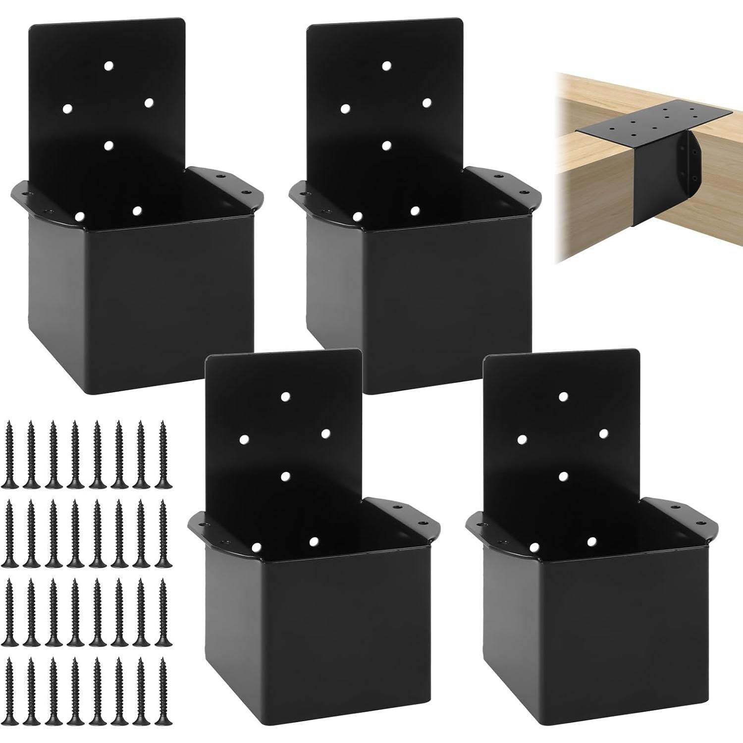 4x4 Pergola Brackets for Wood Post(Actual 3.5 x 3.5 ), Rafter Post Bracket Wall Mount Support Connectors for Pergola Deck Railing Gazebos Beam, 4 Pcs 4-Pack чёрный
4x4 Pergola Brackets for Wood Post(Actual 3.5 x 3.5 ), Rafter Post Bracket Wall Mount Support Connectors for Pergola Deck Railing Gazebos Beam, 4 Pcs 4-Pack чёрный