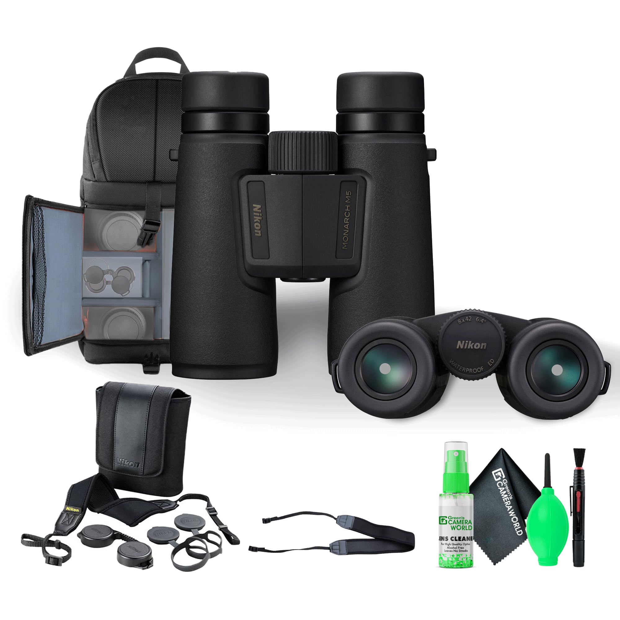 Nikon Monarch M5 8x42 Waterproof Binoculars Fogproof ED Glass Rubber Armor Long Eye Relief Black with Diginerds 7-in-1 Cleaning Kit Neck Strap and Pro
Nikon Monarch M5 8x42 Waterproof Binoculars Fogproof ED Glass Rubber Armor Long Eye Relief Black with Diginerds 7-in-1 Cleaning Kit Neck Strap and Pro