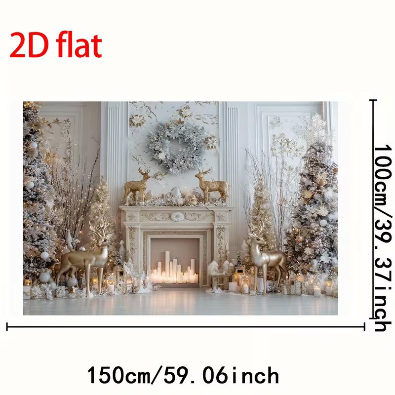 2D White Gold Christmas Fireplace Backdrop Reindeer Photography Background 47.2x31.5inch/120*80cm
2D White Gold Christmas Fireplace Backdrop Reindeer Photography Background 47.2x31.5inch/120*80cm