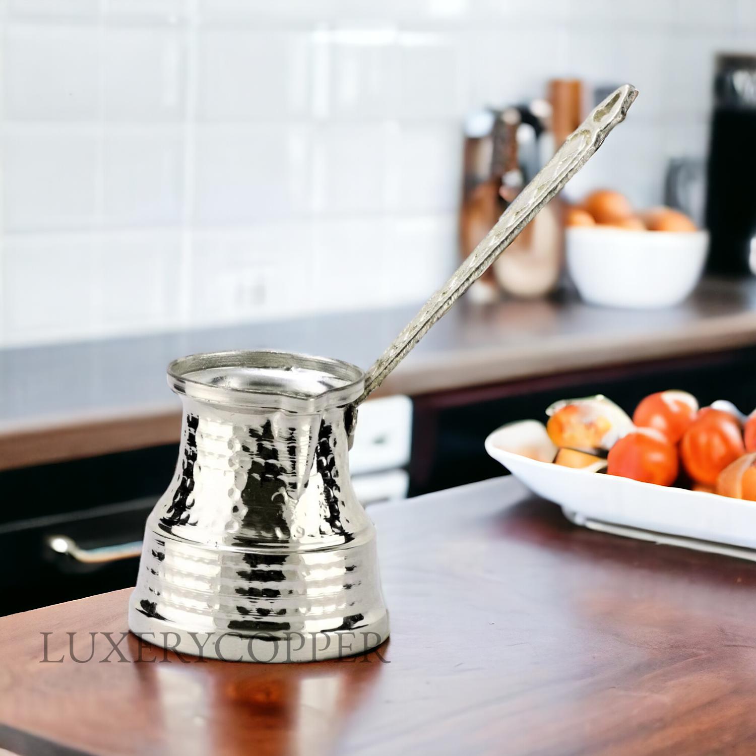 Кофейник для молока с широким основанием, никель, толстая медь
Кофейник для молока с широким основанием, никель, толстая медь