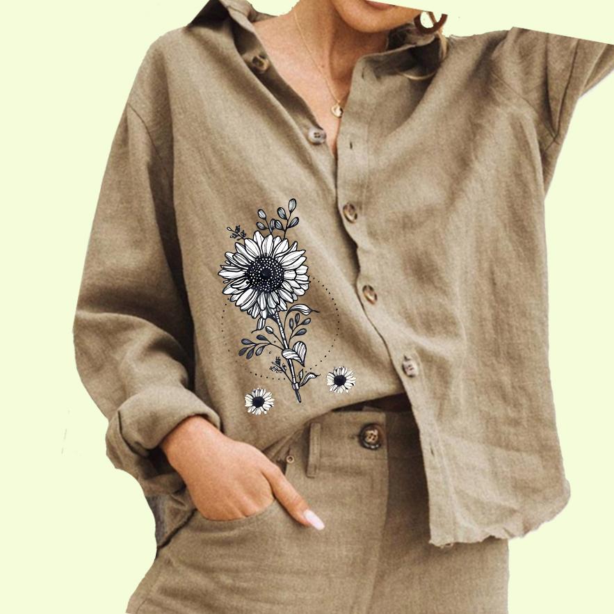 Женская модная рубашка с длинными рукавами, блузка с цветочным принтом и пуговицами, повседневный топ из хлопка и льна 3XL
Женская модная рубашка с длинными рукавами, блузка с цветочным принтом и пуговицами, повседневный топ из хлопка и льна 3XL