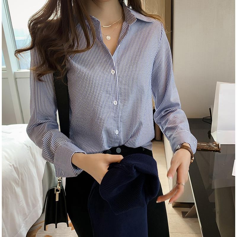 Large Size Vertical Striped Shirt Female Loose Shirt Long-sleeved Bottoming Shirt Tide Vintage Basic Office Casual Women Shirt Comfortable Clothes 4XL чорний
Large Size Vertical Striped Shirt Female Loose Shirt Long-sleeved Bottoming Shirt Tide Vintage Basic Office Casual Women Shirt Comfortable Clothes 4XL чорний