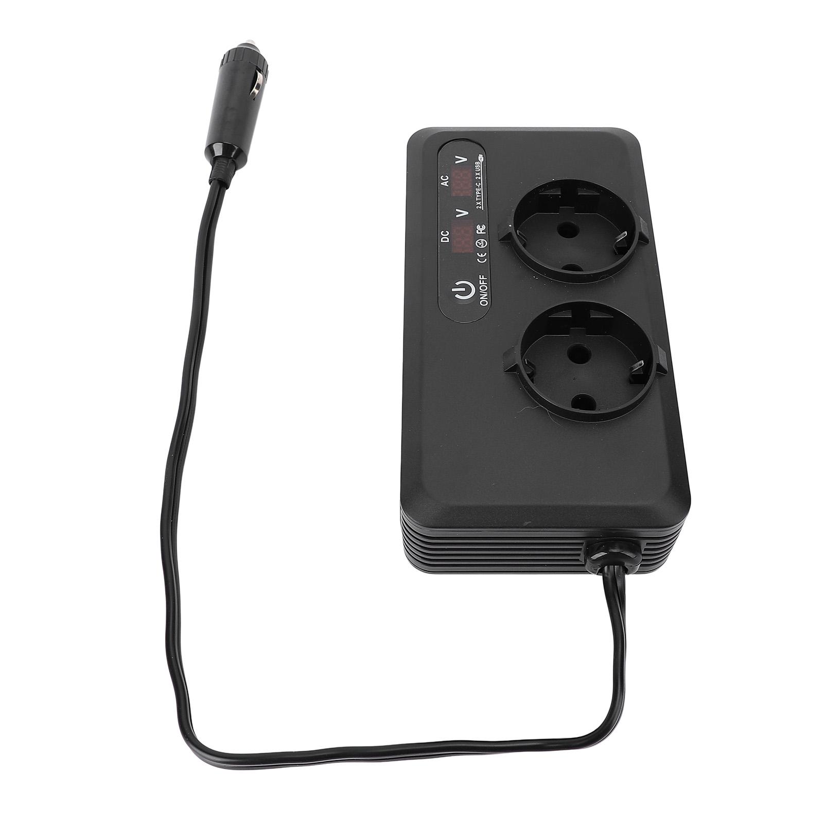 Автомобильный инвертор 200 Вт 2xAC розетки 2xUSB 2xType C порты 12 В автомобильный инвертор зарядное устройство для электроприборов EU Plug
Автомобильный инвертор 200 Вт 2xAC розетки 2xUSB 2xType C порты 12 В автомобильный инвертор зарядное устройство для электроприборов EU Plug