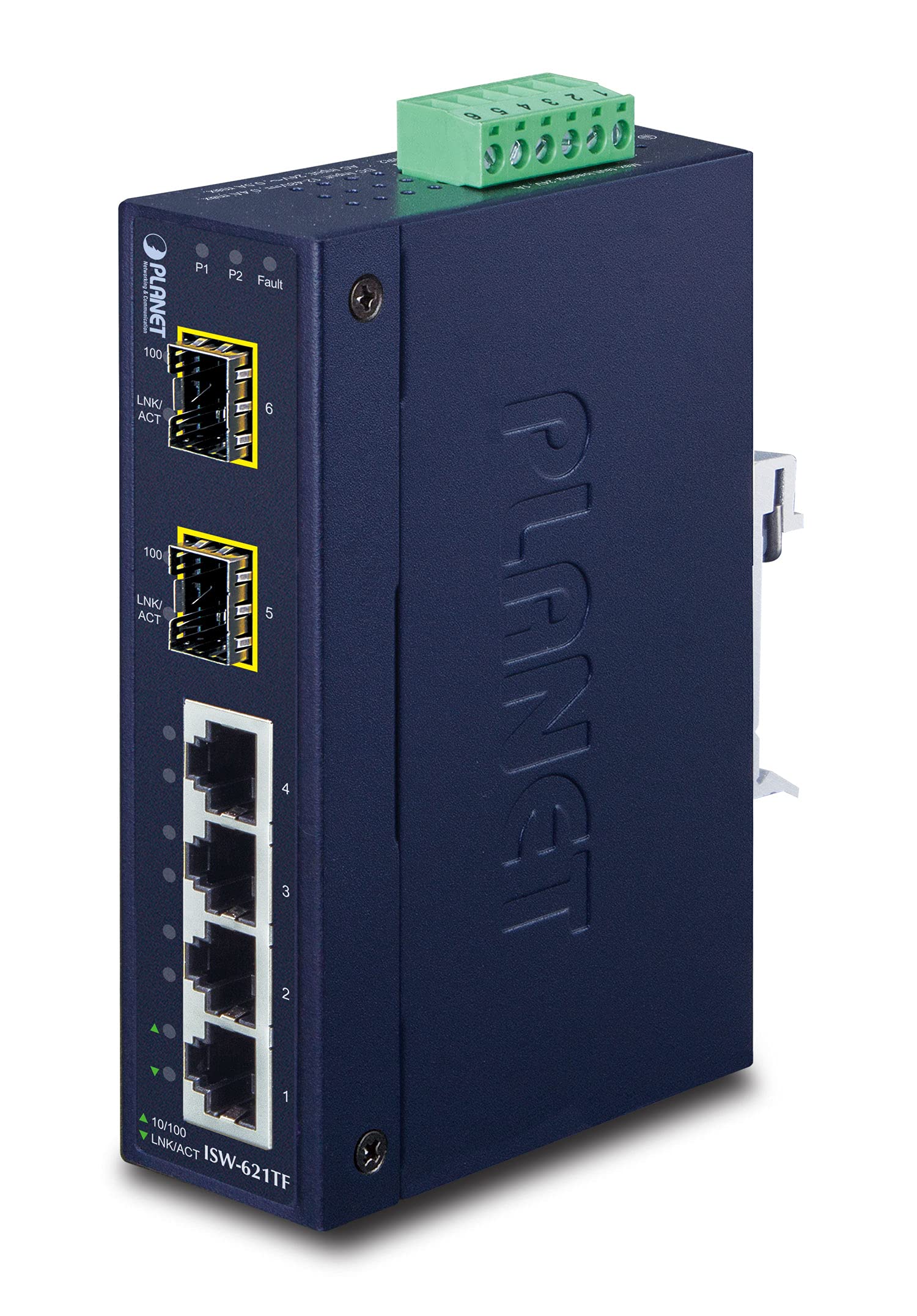 Planet Technology USA IP30 промисловий комутатор Ethernet ISW-621T 4-портовий 10/100Base-TX + 2-портовий 100Base-FX (MM, SC, 2 км) (-40~75 С)
Planet Technology USA IP30 промисловий комутатор Ethernet ISW-621T 4-портовий 10/100Base-TX + 2-портовий 100Base-FX (MM, SC, 2 км) (-40~75 С)